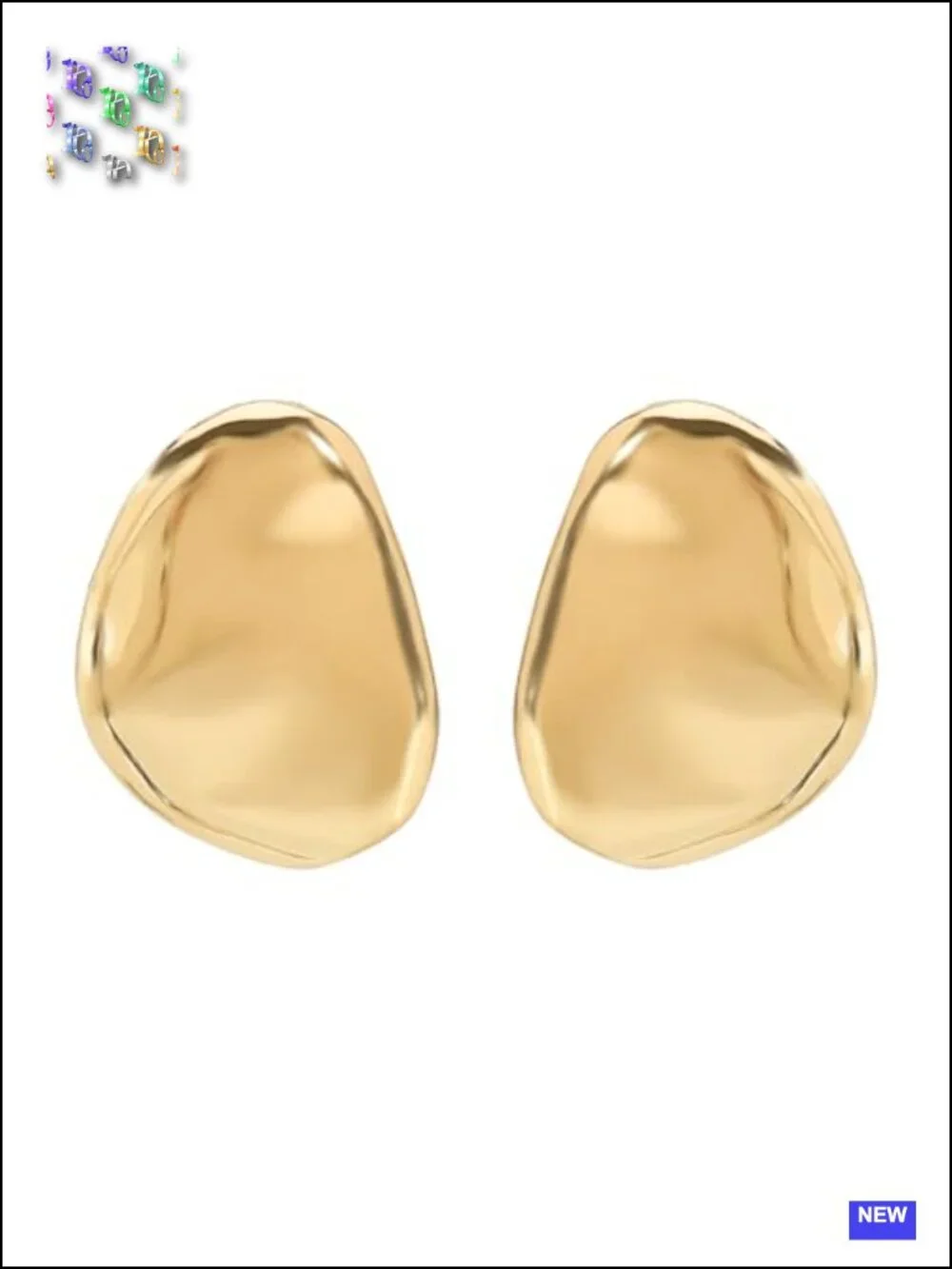 Chunky Gold Statement Drop Dangle Earrings Geometric Asymmetrical Minimalist